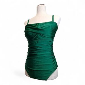 Emerald Green Ruched Swimsuit Size M
